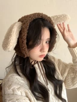 Kiki Hop Plued Ear Caps Winter Guard Warm Thumbs Slip for School Cute L Lambda Ngy Wool Earphone Covers Fastener on Earphone