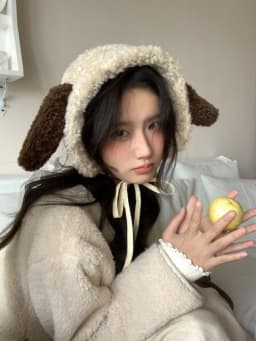 Kiki Hop Plued Ear Caps Winter Guard Warm Thumbs Slip for School Cute L Lambda Ngy Wool Earphone Covers Fastener on Earphone