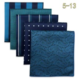 5 Pack Set Mens Pocket Square Handkerchief Multiple Designs Paisley Floral Solid Color Suit Towel Hanky Gentlemen Party Prom