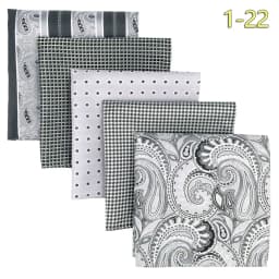 5 Pack Set Mens Pocket Square Handkerchief Multiple Designs Paisley Floral Solid Color Suit Towel Hanky Gentlemen Party Prom
