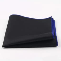 Men's Sunny Style Cotton Handkerchief Black Pocket Square Colorful Edge Hankies Towel Casual 23*23cm