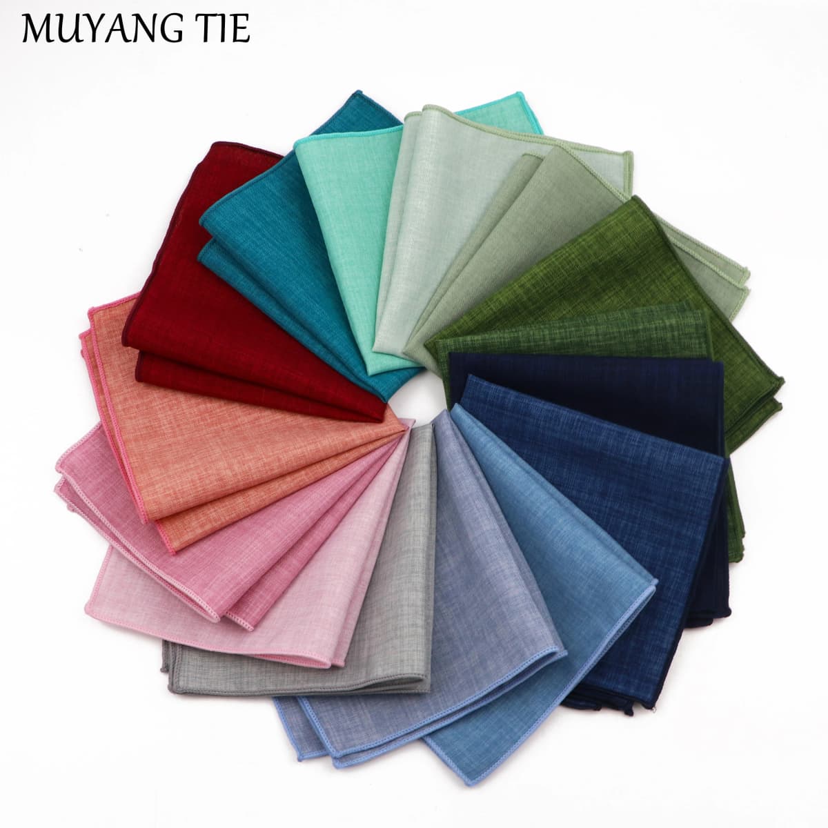 New Super Soft Cotton Solid Color Hankie Colorful Handkerchief For Men Wedding Formal Hanks Suit Pocket Towel Accessories