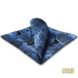 Luxury Mens Pocket Square Handkerchief Blue Navy Brown Paisley Jacquard Suit Hanky Large Classic Gentlemen Wedding Party Gift
