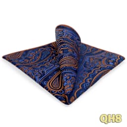 Luxury Mens Pocket Square Handkerchief Blue Navy Brown Paisley Jacquard Suit Hanky Large Classic Gentlemen Wedding Party Gift