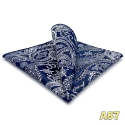 Luxury Mens Pocket Square Handkerchief Blue Navy Brown Paisley Jacquard Suit Hanky Large Classic Gentlemen Wedding Party Gift