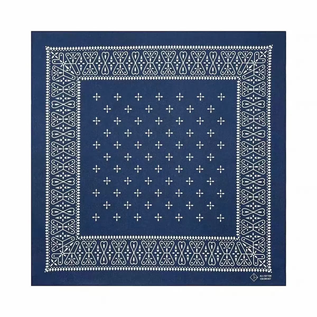 Indigo Pure Cotton Bandana Paisley Walnut Pattern Small Square Scarf Headscarf Hairband Scarf Country Style All Seasons Unisex