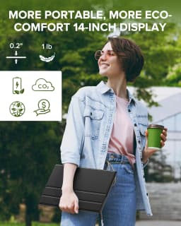 UPERFECT 14" 2K Portable Monitor 2160*1440 QHD External Display with Dual Speakers HDR FreeSync Second Screen for Laptop PC