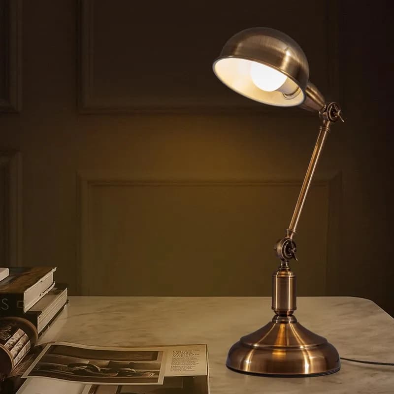 American Style Retro Light Luxury Eye Care Table Lamp Creative Learning Desk Lamp European Style Living Room Bedroom BedsideLamp