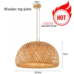 Retro Hand Woven Bamboo Chandelier Chinese Style Droplight Hotel Bedroom Living Room Art Decor Hanging Lamp Indoor Pendant Light