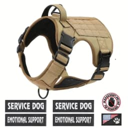 Tactical Dog Harness Adjustable Military Emotional Support Service Dog Vest With Handle & Molle For Medium Large Dogs Easy Contr