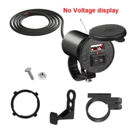 Motorcycle Vehicle-Mounted Charger Waterproof Adapter 12V-24V Phone USB PD Ports Quick Charge 3.0 With Switch Digital Voltmeter