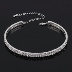 TREAZY Women Diamante Rhinestone Choker Necklace Silver Color Wedding Bridal Party Crystal Collar Choker Chain Necklace Jewelry