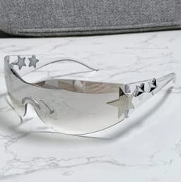 1PC Large Frame Women Multicolor Y2K Glasses Star Glasses Bohemian Style Suitable For Parties And Trips Summer Party