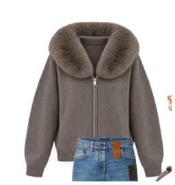 OFTBUY New Fashion Autumn Winter Casual Hooded Real Fox Fur Collar Fashion Short Knitted Jacket with Natural Fur Coat for Women