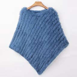 Ethel Anderson Fur Pullover For Women Knitted Genuine Rabbit Fur Poncho Capes Lady Real Fur Knit Wraps Triangle Shawls Jackets