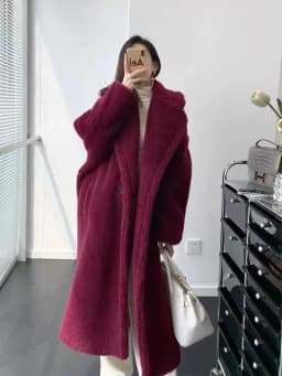 Max Teddy Coat 62% Alpaca 26% Wool 12% Silk Coat Winter Thicken Women's Coat