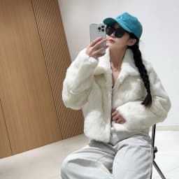 Fancy Rani Natural Fur Coat Women Winter Jacket Real Leather And Fur Short Women's Clothing Female Outerwears With 2024 Black