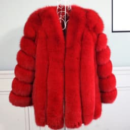 Women's Real Fox Fur Coat Winter Warm Luxury Jacket Natural Fur Thick Cozy Extra Long Heavy Windproof Outerwear for Ladies WG-70