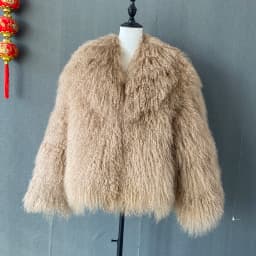 Y New Winter Autumn Fashion Real Fur Jacket Women Genuine Mongolia Lapel Sheep Fur Coat