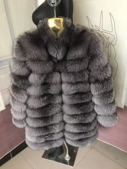 NEW Real Fur Coats Women Natural Real Fur Jackets Vest Winter Outerwear Women Silver Blue Fox Coat High Quality Fur Clothes