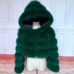 NEW 100%Winter Women Real Fox Fur Coat Thick Warm High Quality Full Sleeves New Natural Fur Fashion Hooded Short Jacket