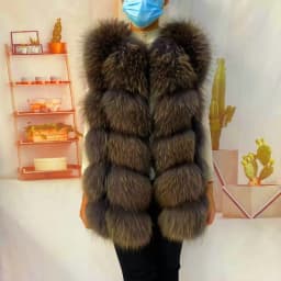 Real Fur Raccoon Vest Natural Fur Coat For Jacket Female Coats Vest Waistcoat Long Fur Coats Real Fur Coat Fox Vest Jacket