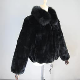 New Luxury Lady 100% Natural Rex Rabbit Fur Coat Women Winter Thick Warm Real Rex Rabbit Fur Jacket With Quality Fox Fur Collar