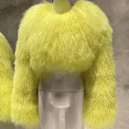 Short genuine fur coat Mongolia Sheep Fur long sleeves women's warm jacket