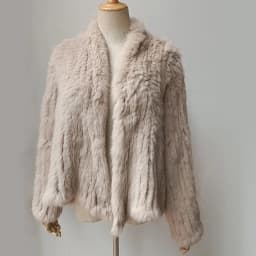 2023 Fashion knitted Real Rabbit Fur Coat Female Long Sleeve Winter Warm Genuine Fur jacket Women Knitting Outwear Jackets
