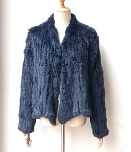 2023 Fashion knitted Real Rabbit Fur Coat Female Long Sleeve Winter Warm Genuine Fur jacket Women Knitting Outwear Jackets