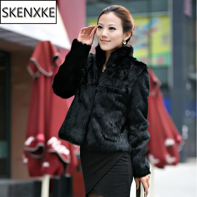 2026 Hot Sale Winter Women Real Rabbit Fur Coat Natural Warm Rabbit Fur Jacket Lady Fashion 100% Genuine Real Rabbit Outerwear