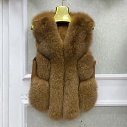 2026 New Autumn Winter Warm Women's Coat Natural Real Fox Fur Vest Thick Mid Length Waistcoat Luxury Female Jacket Streetwear