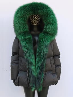 Fashion Outerwear Luxury 20234Winter Women Coat White Duck Down Jacket Super Large Real Silver Fox Fur Hooded Collar with Knit S