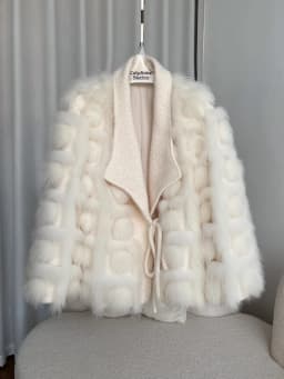 Women's Real Fox Fur Coat Knitted Cardigan Jacket 2025 Autumn Winter Thick Warm Fashion Belted