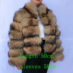 New Women's Raccoon Fur Coat Luxury Multiple Short and Hooded Natural Raccoon Fur Women's Jacket Winter