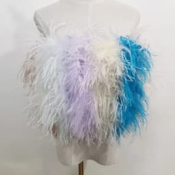 Length 22cm 100% Natural Ostrich Hair Bra Underwear Women's Fur Coat Real Ostrich Fur Coat Fur Mini Skirt Customization