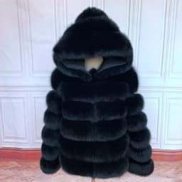 Fur Coat Women's Winter Coats Overcoat Female Fur Jackets For Women Long Sleeves Hood womans Real fur coats Real Fur Clothing