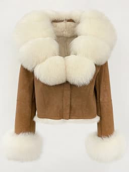 OFTBUY Fashion Short New Autumn Winter Fur Clothing Real Rabbit Fur Liner Suede Jacket Women Natural Fox Fur Collar Coat Female