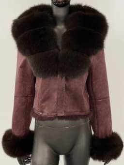 OFTBUY Fashion Short New Autumn Winter Fur Clothing Real Rabbit Fur Liner Suede Jacket Women Natural Fox Fur Collar Coat Female