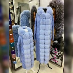 Natural Fox Fur Cardigan Long Women Winter Knitted Sweater With Hood Female