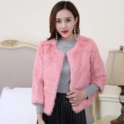 Real Rabbit Fur Coat Winter Women Warm 100% Genuine Rabbit Fur Jacket Natural Soft Rabbit Fur Lady Real Fur Overcoat