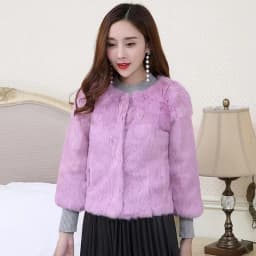Real Rabbit Fur Coat Winter Women Warm 100% Genuine Rabbit Fur Jacket Natural Soft Rabbit Fur Lady Real Fur Overcoat