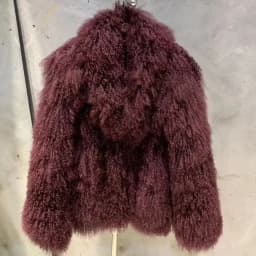 2025 Manteau De Fourrure De Mouton Bordeaux Mongol, Tissu Chaud D'Hiver En Vraie Fourrure, Vêtements En Fourrure De Mouton Natur