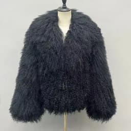 2025 Manteau De Fourrure De Mouton Bordeaux Mongol, Tissu Chaud D'Hiver En Vraie Fourrure, Vêtements En Fourrure De Mouton Natur