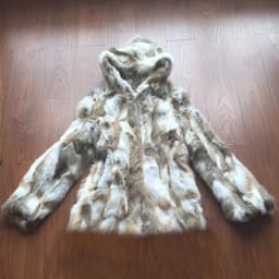 Natural Rabbit Fur Coat for Women Winter Hooded Jacket Fashion Real Fur Coat Female on Offer With HT52