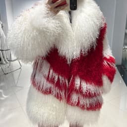 YOLOAgain Real Mongolia Sheep Fur Jacket Women Winter Burgundy Fur Coat