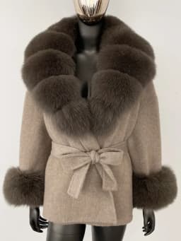 OFTBUY Belt Pocket Winter Jacket Natural Real Raccoon Fox Fur Blends Wool Coat Women Loose Outerwear Casual Outerwear Streetwear