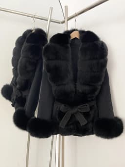OFTBUY New Autumn Winter Top Clothes Big Real Fox Fur Pinnacle Woolen Coat Female Warm Natural Fox Fur Collar Wool Jacket Women