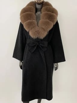 OFTBUY Real Fur Coat 2024 Oversize Ladies Outerwear Winter Women Natural Fox Fur Collar Jacket Hood Cashmere Woolen Blend Coat