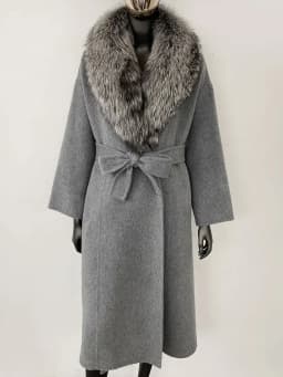 OFTBUY Real Fur Coat 2024 Oversize Ladies Outerwear Winter Women Natural Fox Fur Collar Jacket Hood Cashmere Woolen Blend Coat